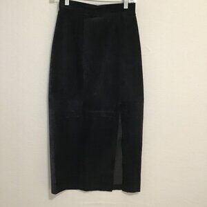 Vintage Braemar by Jeremy Scott Navy Suede Midi Skirt Size 8